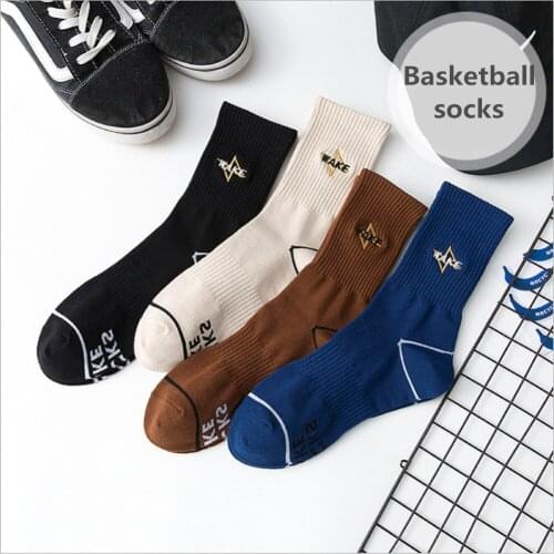 New Socks Mens Spring and Summer Sports Basketball Socks Trend Fashion Lovers Embroidery High Elastic Stockings