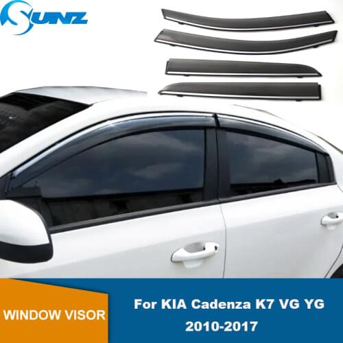 Side Window Visors For Kia Cadenza 2010 2011 2012 2013 2014 2015 2016 2017 2018 Smoke Weathershields Sun Rain Deflectors SUNZ