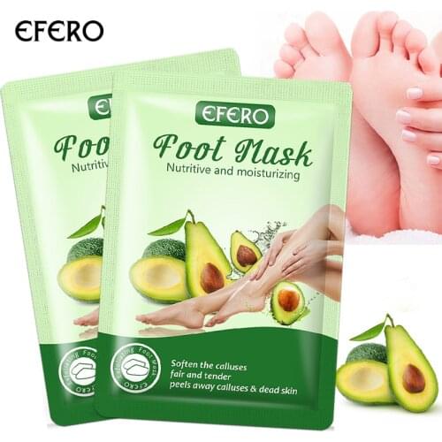 EFERO Avocado Exfoliating Foot Mask for Legs Exfoliation for Feet Mask Remove Dead Skin Heels Whitening Foot Peeling Mask Socks
