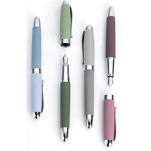 Hongdian Metal Fountain Pen Molandi Season Color Fine 0.4mm Nib Writing Pens Gift Office Business Writing Set Stationery Supply