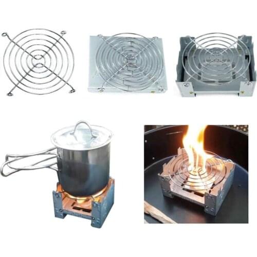 Outdoor Camping Mini Foldable Wax Furnace with Stainless Steel Disc Wire Bracket Portable Camping Alcohol Burner