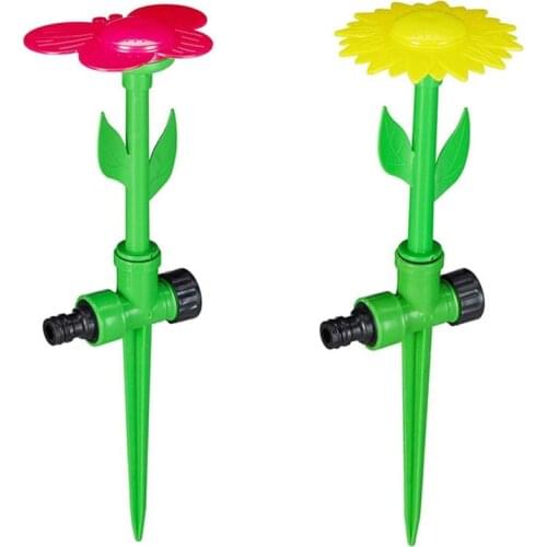 1 Piece Lawn Irrigation Watering Sprinkler Garden Decoration Sunflower Plastic Sprinkler Spike Sprayer