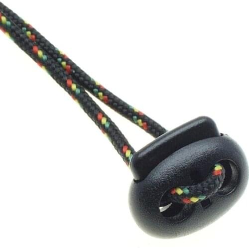 100pcs Cord Lock Bean Toggle Stopper Plastic Size:18mm*16mm Toggle Clip Black