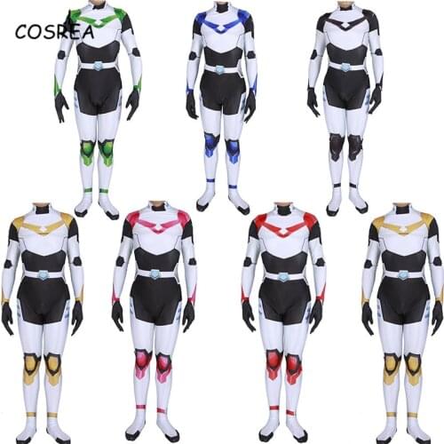 Voltron Cosplay Defender of The Universe Onesie Adult Full Body Spandex Suit Costume Halloween Costumes for Men Zentai Bodysuit