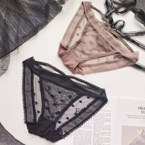 Hollow Out Coast Lace Womens Underwear Soft Cute Mesh Bow Lovely Low Waist Sexy Lingerie Breathable Seamless Transparent Pantie