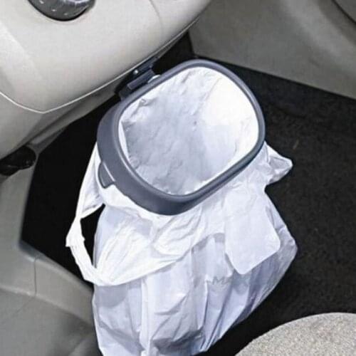 1Set Plastic Portable Removable Car Trash Can Car Garbage Bag Clip Rubbish Bin Rack Frame Holder