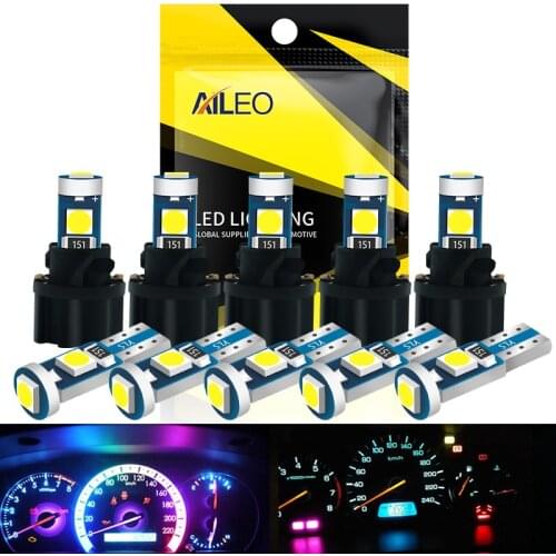 10pcs High Bright T5 W1.2W W3W PC74 PC37 LED with Twist Lock Socket Instrument Lights Dashboard Warning Indicator Button Light