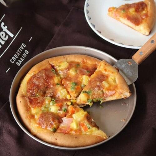 11 Inch Cake Baking Tray Round Bread Plate Mold Pizza Plate Champagne Gold Coated FDA Stardarded Kitchen Tools