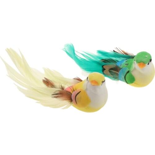 2Pcs/Set Artificial Foam Feathered Birds with Clip Home Decor Party Accessories