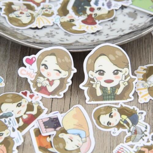 40pcs Long Hair Girl Lady Scrapbooking Stickers Decorative Sticker DIY Craft Photo Albums Decals Diary Deco
