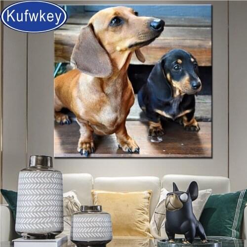 5d diy Dachshund dog diamond painting cross stitch full square diamond embroidery full round mosaic animal cute pet home decor