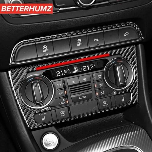 Auto accessories Interior Carbon Fiber Car sticker Console CD Air Conditioner Knob Frame Strips Cover Trim For Audi Q3 2013-2018