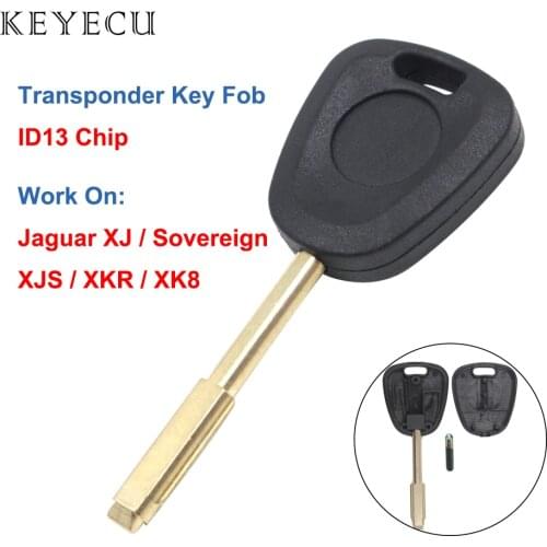 Keyecu Transponder Car Key with ID13 Chip for Jaguar XJ, XJ Sovereign, XJS, XKR, XK8 1997 1998 1999 2000 2001 2002