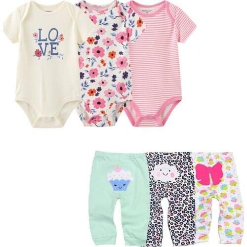 Newborn Bodysuits+Pants Baby Boy Clothing Sets 100% Cotton Baby Girl Clothes Ropa Bebe 0-12M Toddler Clothes Suit