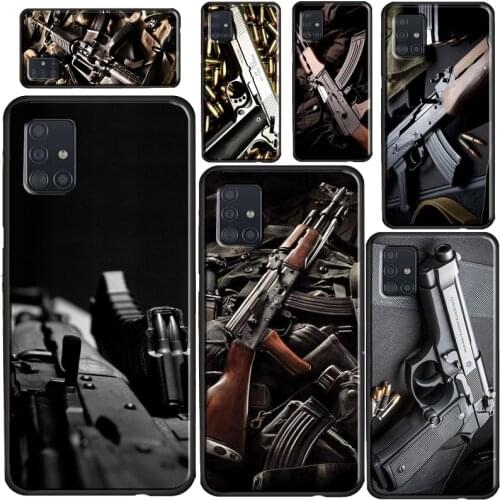 Gun BUllets AK47 Handgun Case For Samsung Galaxy A12 A32 A42 A52 A72 A01 A02S A40 A50 A70 A20e A21S A11 A31 A51 A71