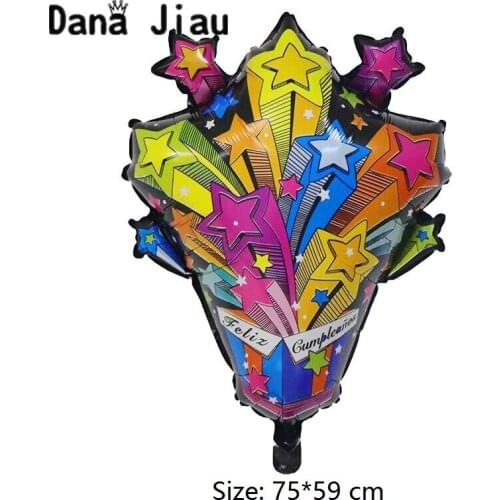 Danajiau new Spanish feliz cumpleano surprise gift box 15th HAPPY BIRTHDAY party decoration helium balloon kids toy whole sale