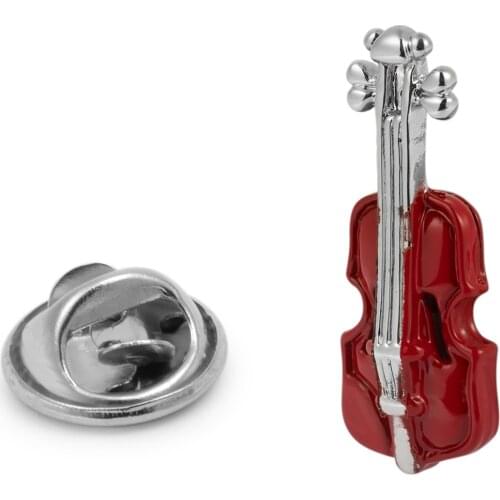 Wood Color violin lapel Pin
