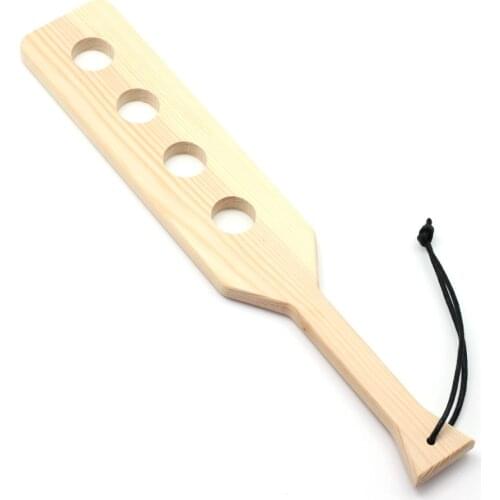 38cm Holes Cut-out Wooden Paddle Bamboo Spanking Paddles Adult Sex Toys Flogger Couples game