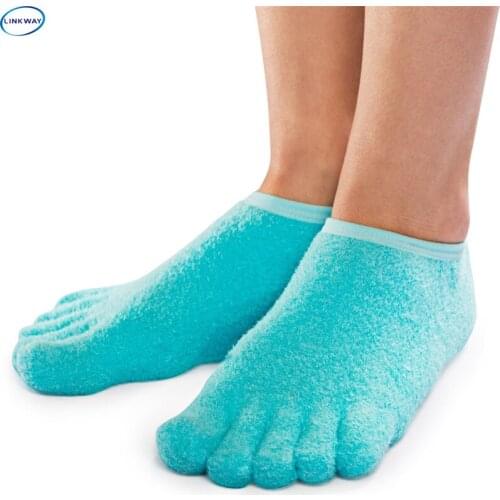 Linkway Toe Gel Moisturizing Socks（Help Dry Feet,Cracked Heels,Calluses, Stratum Corneum,Rough Skin,Dead Skin,And So