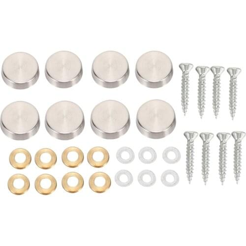 Hot YO-16 mm Stainless Steel Mirror Nails Screw Cap (8 Pieces)