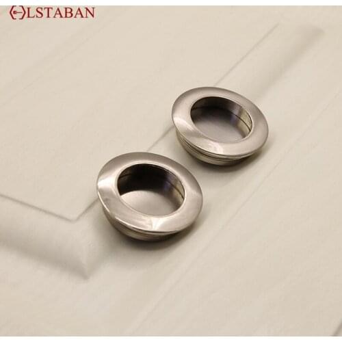 LSTABAN Modern Minimalist Cupboard Wardrobe Drawer Embedded Invisible Concealed Round Diameter 42 Mm Zinc Alloy Special Handle
