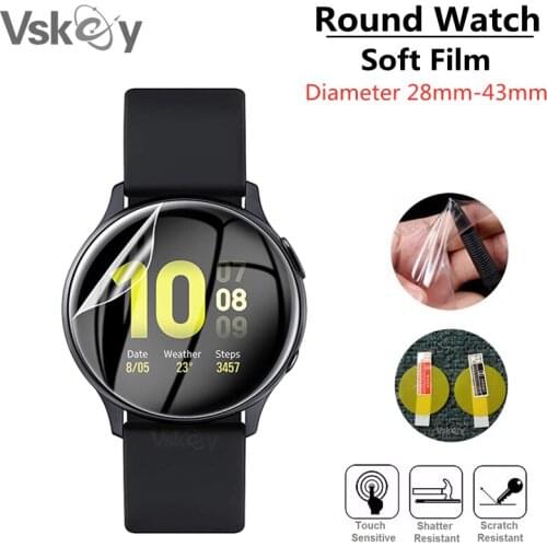 100PCS TPU Soft Screen Protector Round Smart Watch Diameter 38mm 39mm 40mm 41mm 42mm 43mm 37mm 36mm 35mm 34mm Protective Film