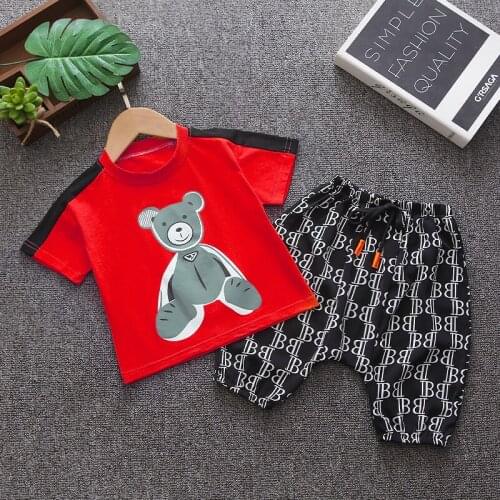 Boys Summer Sports Suits Children Casual T-shirt Shorts 2pcs Tracksuits For Baby Teens Jogging Clothes Sets Kids Basketball Set