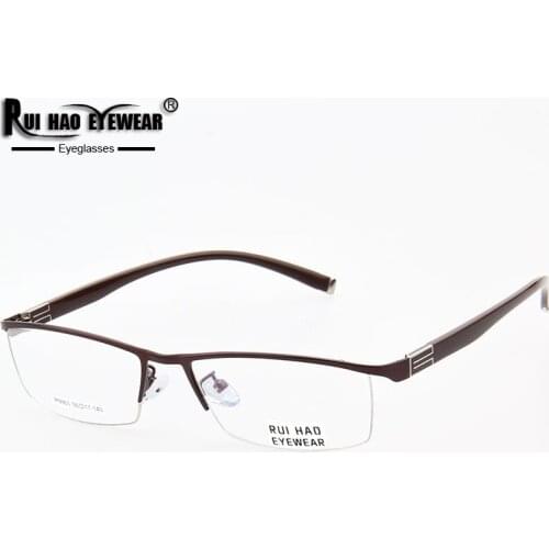 Optical Eyeglasses Frame Rectangle Prescription Glasses Super Light Stainless Steel Eyewear Frames TR90 Temple Spectacles 9963