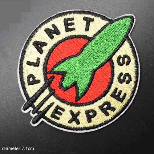 Planet Express Space Iron on Lovely Embroidered Cloth Patch For Girls Boys Clothes Stickers Apparel Garment