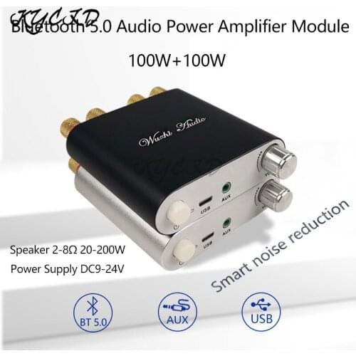 ZK-1002D TPA3116D Bluetooth-compatible 5.0 Digital Amplifier Board 100W*2 Power Stereo AMP USB AUX For Home Theater Car Speaker