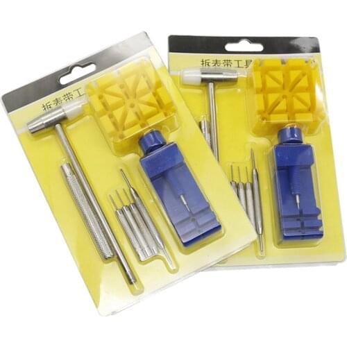 Durable 11 Pieces Watch Band Link Remover Repair Tool Kit Set+Hammer +Watch Strap Holder+EXTRA PINS Convenient Watch Accessories