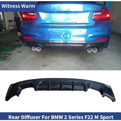 Carbon Fiber Rear Bumper Exhaust Diffuser Lip Spoiler for BMW 2 Series M225i 220i 218i F22 MT Sport Bumper Coupe 2014-UP