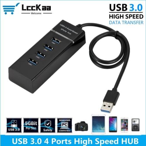 LccKaa USB 3.0 Hub USB Hub 3.0 Multi USB Splitter 3 Hab USB Adapter 4 Port Multiple Expender USB 3.0 Hub for PC