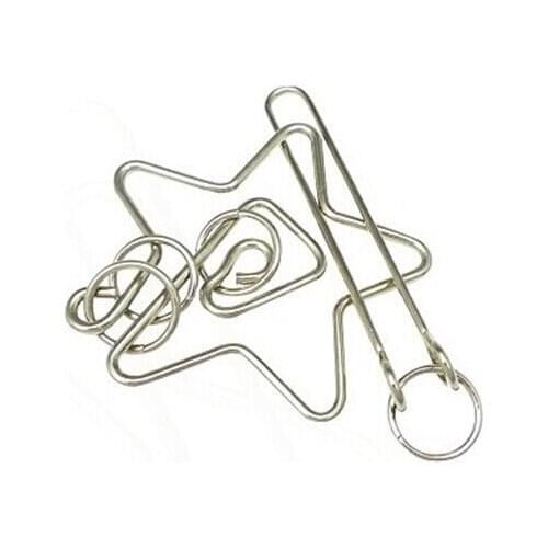 Magic Metal Star Wire Puzzles Brain Teaser Game Toys for Kids Adults