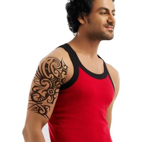 TRIBAL DRAGON TEMPORARY TATTOO, AZTEC, BLACK, MENS, WOMENS, STICK ON TATTOO ARM