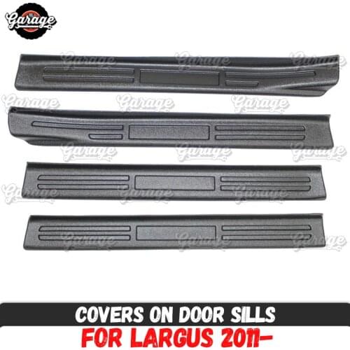 Guard covers on door sills for Lada Largus 2011- ABS plastic pads accessories protective plates scratches trim car styling