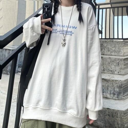 2021 Long Sleeved Pullovers Women Sweatshirt Oversized Harajuku Clothe Coat Women Blouse Graphic Y2k Crewneck Hoodies Streetwear