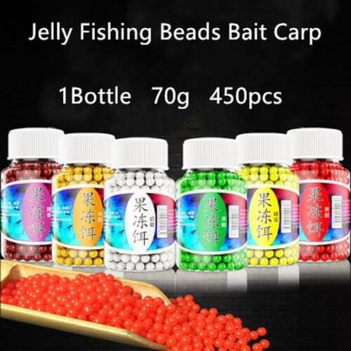 1 Bottle Carp Fishing Jelly Bait Strawberry Corn Milk Sweet Potato Flavor Beads Bean Boilies Soft Jelly Fishing Beads Bait Carp