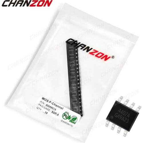 10pcs AO4407A SOP-8 P-Channel 8 Pin SMD Mosfet Bipolar Junction Transistor BJT SIC Mos Fets Triode Tube Integrated Circuits