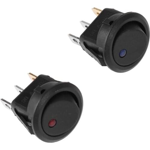 20A 12V 3-pin car automatic boat switch round rocker dot LED light rocker toggle switch SPST on/off Auto Interior Parts