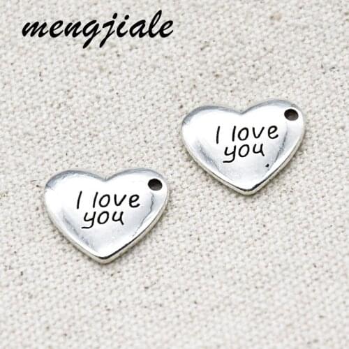 25pcs Hot Sell Wholesale Zinc Alloy Metal Love Heart Charms For Women Necklace Jewelry Accessories Making 17*15mm