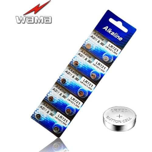 40pcs/4pack Wama AG11 1.55V Alkaline Button Cell Batteries LR721 362 361 Electronics Watches Toys Coin Battery Drop shipping