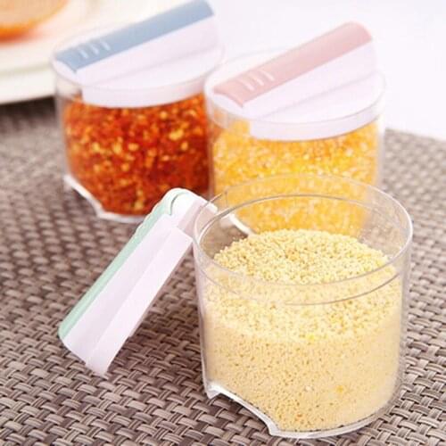 5pcs/set Creative Transparent Stackable Seasoning Cans Kitchen Spice Rack