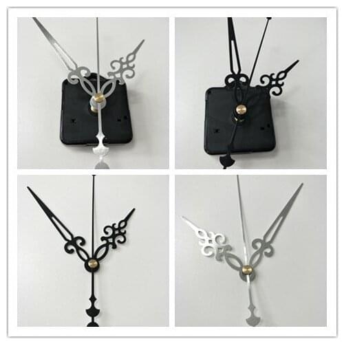 50 sets/lot Clock Quartz Movement Mechanism BLACK SILVER Hand Replacement Part Repair Kit +Accessories Home Deco Tools