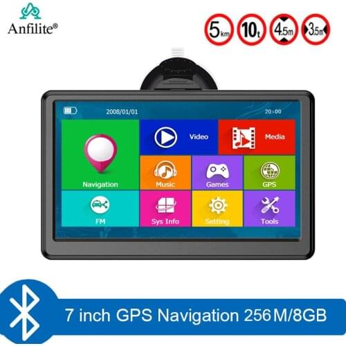 Anfilite 7 inch Car 800x480 MSB2531 GPS Navigation Bluetooth avin DDR3 256M 8GB OS CE 6.0 truck gps navigator with rear camera