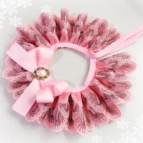 Pet Dog Accessories Handmade For Small Dogs Bow-Knot Cat Dog Bib Necklace Puppy Neckties Collar Adorn Pearl Grooming Supplies