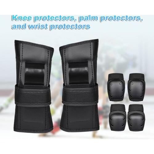 6Pcs/Set Children Adult Shock-absorbing Adjustable Knee Hand Elbow Guards for Outdoor Sports Knee Hand Elbow Guards for Outdoor