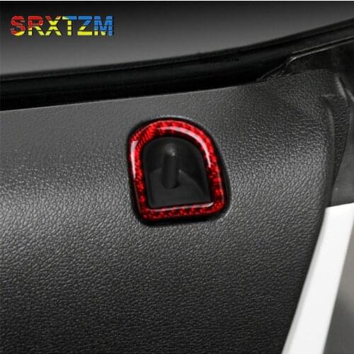 Carbon Fiber Car Door Bolt Lock Pin Door Switch Button Sticker For Ford Mustang 2009 2010 2012 2013