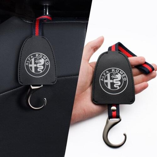 1/2PCS Car Accessories Car Seat Back Hooks Hanging Bag Rack For Alfa Romeo 159 147 156 166 Giulietta Giulia Mito GT Spider Brera