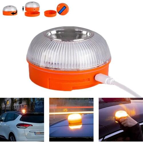 2021 Car Emergency Light V16 Autonomous Emergency Signalling with Flashlight Road Magnetic Strobe Beacon Help Traffic Warn Lamp